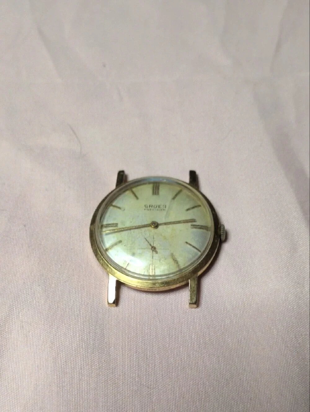Gruen Precision Vintage Gold Tone Men's Watch Face - Gold
